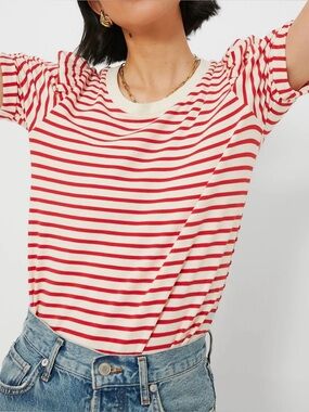 Tuckernuck Pomander Place Striped Vesty Puff Short Sleeve Crewneck